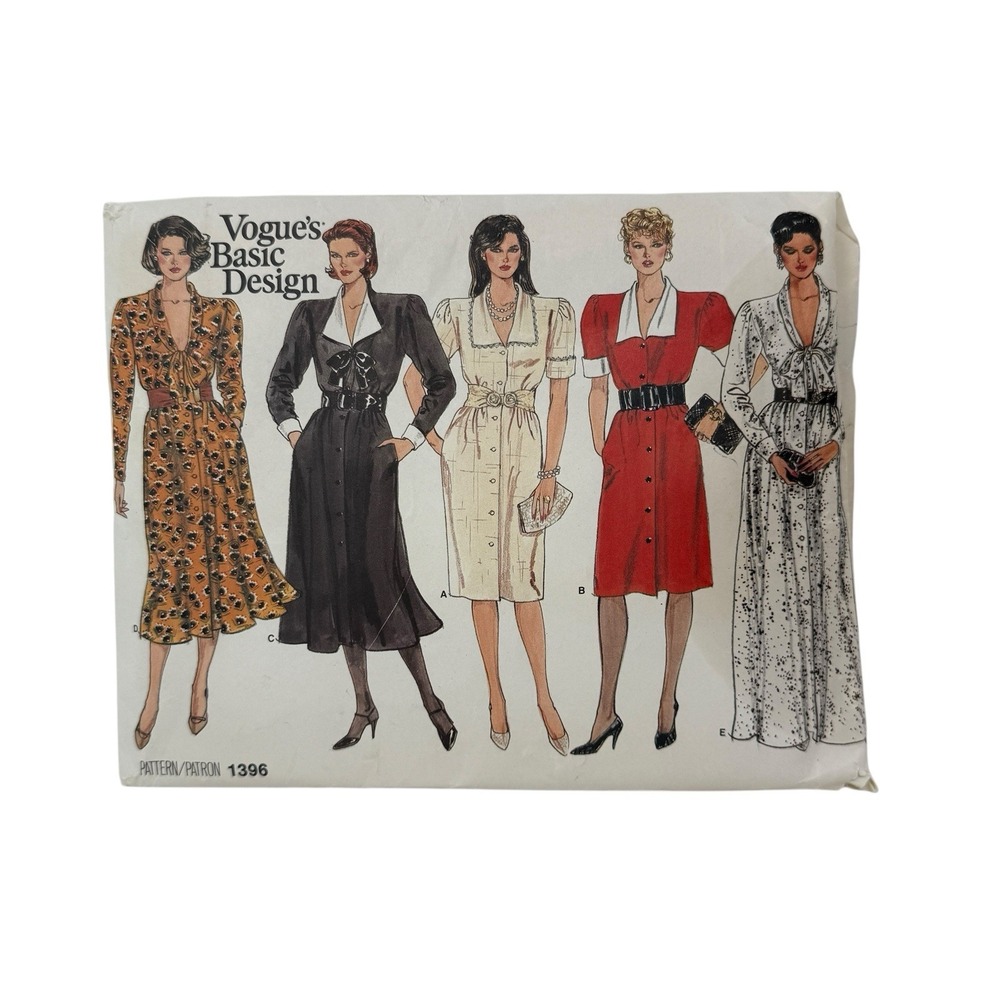 Vogue Sewing Pattern 1396 Dresses for Women 5 Styles Size 6-8-10 Uncut‎ Vintage